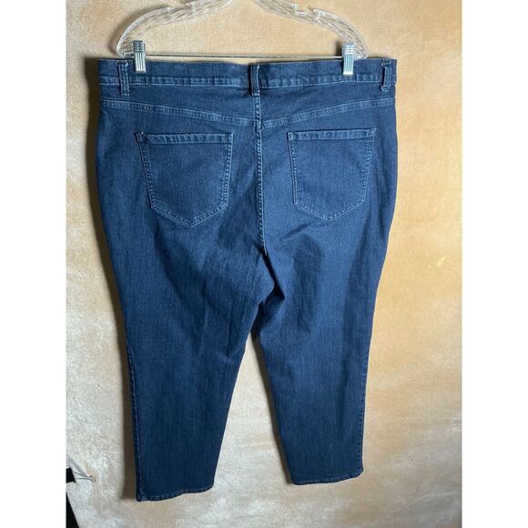 Gloria Vanderbilt Amanda Jeans Womens 18W Dark Wash Denim Straight Leg Pants - Picture 4 of 8